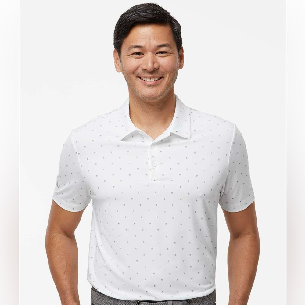 Adidas Primegreen Men's‎ White/Grey Pine Tree Polo Size XL